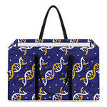 White And Yellow DNA Pattern Print Utility Tote Bag