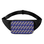 White And Yellow DNA Pattern Print Waist Bag