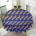 White And Yellow DNA Pattern Print Waterproof Round Tablecloth