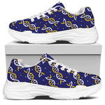 White And Yellow DNA Pattern Print White Chunky Shoes