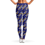 White And Yellow DNA Pattern Print Women's Leggings