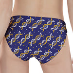 White And Yellow DNA Pattern Print Women's Panties
