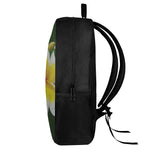White And Yellow Plumeria Flower Print 17 Inch Backpack