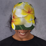 White And Yellow Plumeria Flower Print Baseball Cap
