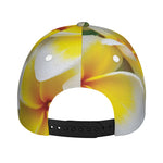 White And Yellow Plumeria Flower Print Baseball Cap