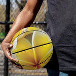 White And Yellow Plumeria Flower Print Basketball