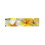 White And Yellow Plumeria Flower Print Bed Runner