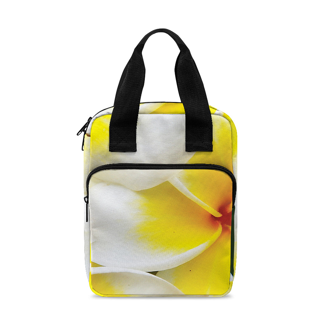 White And Yellow Plumeria Flower Print Bible Tote Bag
