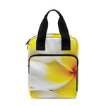White And Yellow Plumeria Flower Print Bible Tote Bag