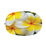 White And Yellow Plumeria Flower Print Car Side Mirror Covers