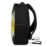 White And Yellow Plumeria Flower Print Casual Backpack