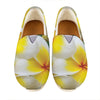 White And Yellow Plumeria Flower Print Casual Shoes