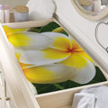 White And Yellow Plumeria Flower Print Changing Pad Cover