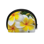 White And Yellow Plumeria Flower Print Coin Purse