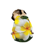 White And Yellow Plumeria Flower Print Dog Zip Up Jacket