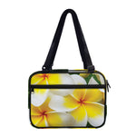 White And Yellow Plumeria Flower Print Double Strap Bible Bag