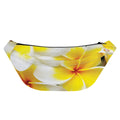 White And Yellow Plumeria Flower Print Fanny Pack