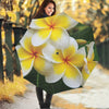 White And Yellow Plumeria Flower Print Foldable Umbrella