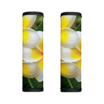 White And Yellow Plumeria Flower Print Handle Covers