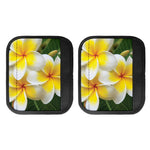 White And Yellow Plumeria Flower Print Handle Covers
