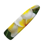 White And Yellow Plumeria Flower Print Ironing Board Cover