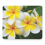 White And Yellow Plumeria Flower Print Mouse Pad