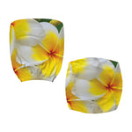 White And Yellow Plumeria Flower Print Office Chair Cover