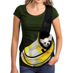 White And Yellow Plumeria Flower Print Pet Sling Carrier