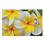 White And Yellow Plumeria Flower Print Placemat