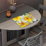 White And Yellow Plumeria Flower Print Placemat