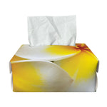 White And Yellow Plumeria Flower Print Rectangle Tissue Box Cover