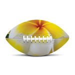 White And Yellow Plumeria Flower Print Rugby Ball