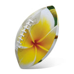 White And Yellow Plumeria Flower Print Rugby Ball