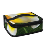 White And Yellow Plumeria Flower Print Small Lunch Bag