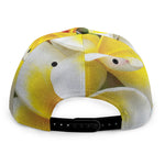 White And Yellow Plumeria Flower Print Snapback Cap