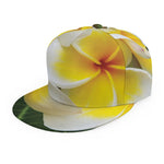 White And Yellow Plumeria Flower Print Snapback Cap