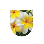 White And Yellow Plumeria Flower Print Toilet Lid Cover