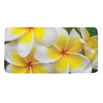 White And Yellow Plumeria Flower Print Towel