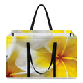 White And Yellow Plumeria Flower Print Utility Tote Bag