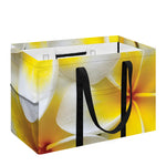 White And Yellow Plumeria Flower Print Utility Tote Bag