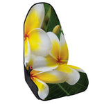 White And Yellow Plumeria Flower Print Waterproof Car Seat Cover