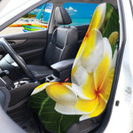 White And Yellow Plumeria Flower Print Waterproof Car Seat Cover