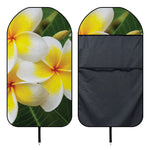 White And Yellow Plumeria Flower Print Waterproof Car Seat Cover