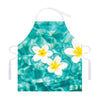 White And Yellow Plumeria In Water Print Adjustable Apron