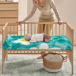 White And Yellow Plumeria In Water Print Baby Crib Sheet