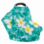 White And Yellow Plumeria In Water Print Baby Seat Cover