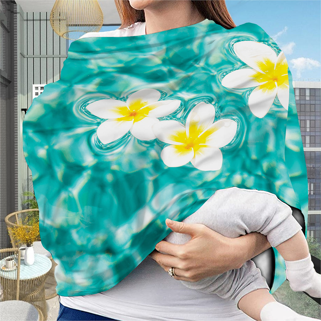 White And Yellow Plumeria In Water Print Baby Seat Cover