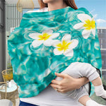 White And Yellow Plumeria In Water Print Baby Seat Cover