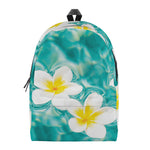 White And Yellow Plumeria In Water Print Backpack