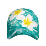 White And Yellow Plumeria In Water Print Baseball Cap